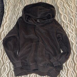 Aerie Grey/Black Oversized Sherpa Hoodie